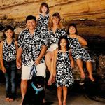 Family photo at Del Mar Dog Beach 2003. George, Terri, Amber 11, Heather 9, Kayla 7, Megan 5 and Charlie (our dog).