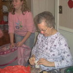 Grandma opening Christmas Presents 2000