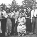 Mom with Grandma Fetters and all her brothers and sisters