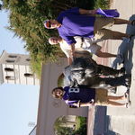 In front of Mike the Tiger's new habitat