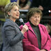In this Dec. 7, 2007 file photo , then-Democratic presidential hopeful, Sen. Hillary Rodham Clinton, D-N.Y., left, and her mother, Dorothy Rodham, attend a “Take Your Buddy to Caucus” event in Des Moines.