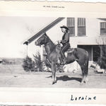 Loraine in Bowie on one of the horses