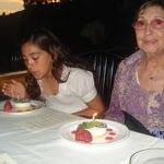 Celebrating Juanitas and Jacquelyns's birthday at Yamashiros after arriving in a limo. Juanitas first time ever in a limo.