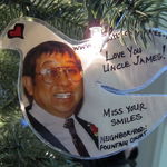 Tree of Remembrance - Christmas ornaments for James at the SF Columbarium