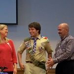 Linda, Bradley and Michael at Bradley's Eagle Scout Honors