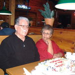 Mom and Dad at his 80th birthday party at Texas Roadhouse.