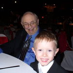 Alex and Great Grandpa at Bryan and Claire's wedding.