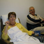 Dad with mom getting chemo