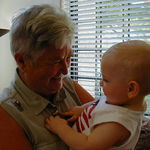 Mom & Sebastian.  Playing with her wedding rings.  Dad had two!
