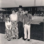 Aunt Janna and Cousin Kathy; I ran across this picture of y'all from the 1971 sesquicetennial in front of the historic McDonough Holiday Inn swimming pool. You remember, Granny Morris had the whole family dressed up. We always had fun!