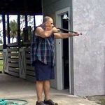 Dad doing a little target practice