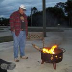 Joe watching the fire pit