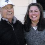 Frank and lovely Daughter-in-Law, Gina posing for picture, Christmas 2011