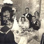 Celebrating her wedding