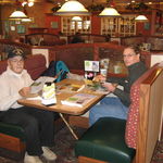 Dad and me at Bob Evan's.