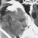 Funeral ceremony at Jerusalem's Mt. Herzl military cemetery for Lt. Col. Yonatan Netanyahu, Israeli co- commander who died in raid on Entebbe Airport. (L-R) Netanyahu's father Ben-Zion, a professor at Cornwell University, Defense Minister Shimon Peres and Prime Minister Yitzhak Rabin.