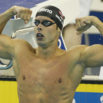 Norway's Alexander Dale Oen celebrates after winning men's 100 meters Breaststroke final at the FINA 2011 Swimming World Championships in Shanghai, China, Monday, July 25, 2011. (
