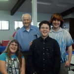 Lawrence Tirrell with grand children, Alyssa, Brandon and Troy II 2009.
