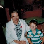 Jean with grandson Rick Wilburn during Grandparents' Day at Valley Mills Elementary 1994.
