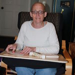 Terri helping Jan with an EquipNepal mailing. My bestest helper ever!
