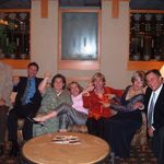 Emma's brother, Gibby, nephew Bruce, nieces Jeanne, Annie, and Judy, daughter Nancy, and son Jimmy being goofy and doing "the Judy" hand dance