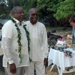At the Kauai Beach wedding of Thomas & Rubi Meeks.