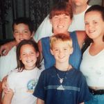 Liz with her husband, son, nieces and nephew.