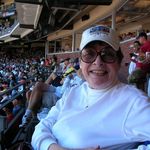 Mary Ellen ,attending a Cubs Game at Pac bell park in S.F..She had on a All Star cap ,which she wantted to swap with a Cub's fan ,who said "No Way"..Walt