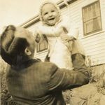 Dick and his father, Verne Johnston in 1931.