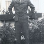 Dick in uniform in front of the McFarlane's house in Seattle, WA.