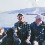 Dick and Herbie spring chinook fishing on the Willamette River.