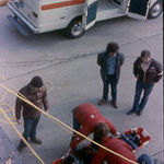 Bob (standing on right) instructing ambulance personnel in Emergency Rescue class at the old Coralville Fire Station in the mid 1970's.