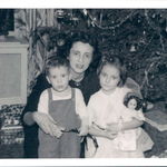 Rose at Christmastime with baby Frank age 1 and daughter Laurie [Lauraine] age 5