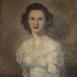 Oil painted by William Steene as a wedding present.. She worked for him as an artist's model and he was the father of her close friend and Marton of Honor Maryanne Steene Ware.