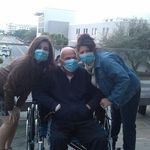 Me, Grandpa, and Momma messing around at the hospital. <3