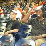 Bruce with his friend, David Schmidt, at a Washington Nationals Game.