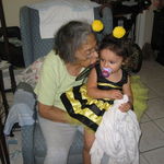 Great-Grandma and Cali. Cali was the only person who could bring out a smile in Katy no matter what type of pain she may have been in. 