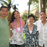 The Wong family on the way to a luau while on vacation in Oahu!