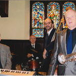 Walter Hartel, Bob Christman, Tom Petrakes, and Paul, St. John's Episcopal Church, Newtonville, 2006 or 2007. Photo by Karyn Barry.