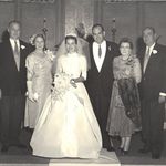 Wedding picture.
Cyrus McCarron, Marion Angeles Sell McCarron, Carolyn McCarron Brink, Laurence K Brink, Jr, Lucile Boyd Trenham Brink, and Laurence K Brink, Sr.
Westwood Methodist Church, Los Angeles, CA, November 2, 1957.