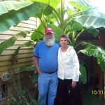 Terry and Vicky under Bryans Banana tree in Oregan