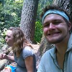 Ciera and Brandon havin lunch in the woods