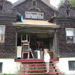 Elsie on the steps of her old grade schoolhouse!  Pottsville, PA