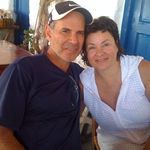 Susie and Richard at Tasos Taverna in Mykonos-2009