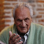 Italian fashion designer Ottavio Missoni gestures prior to the start of the Missoni men's Fall-Winter 2011/2012 collection show, part of the Milan Fashion Week, unveiled in Milan, Italy, Sunday, Jan. 16, 2011. Ottavio Missoni