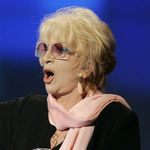 In this May 9, 2009 file photo Franca Rame gestures during the Italian State RAI TV program "Che Tempo che Fa", in Milan. Franca Rame has died in Milan, Wednesday, May 29, 2013. She was 84. Franca Rame