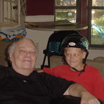 Uncle Chuck and Nathaniel, on Nathaniel's birthday