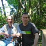 Carl Sr. and Carl Jr. at Weekiwachi park in FL, where Carl donated his Green Wing Macaw 'Charley, who became a star in the bird show.  Charley now stars in tropical bird shows in Silver Springs FL.