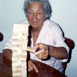 Grandma playing Jenga- (1996?)