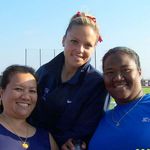 Claire, Jennie Finch, and Kyrstin during an autograph signing session in 2005 at ARCO Olympic Training Center by the 2004 Olympic Softball team.